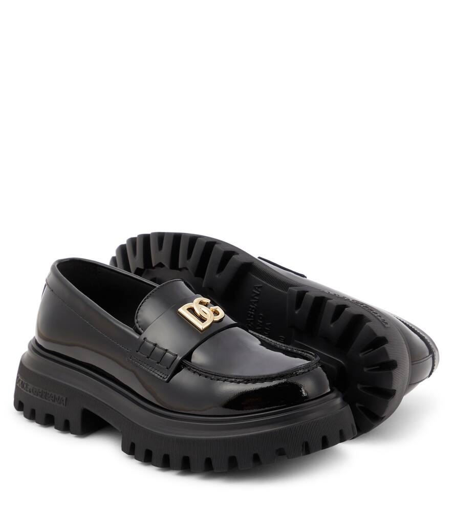 Dolce & Gabbana Patent Leather Loafers In Black