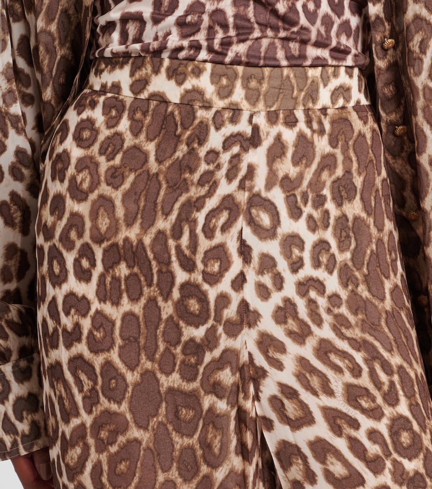  Zimmermann Zimmermann Leopard-print Flared Pants 