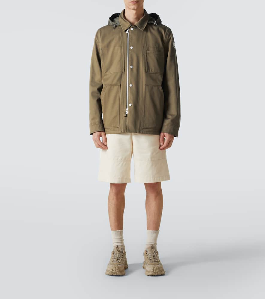 Moncler Guerledan Cotton Gabardine Jacket In Green