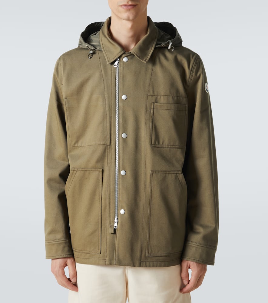 Moncler Guerledan Cotton Gabardine Jacket In Green