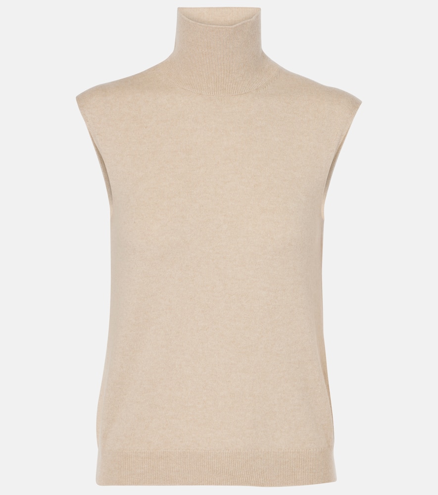 Loro Piana Cashmere Turtleneck Top In Natural Melange