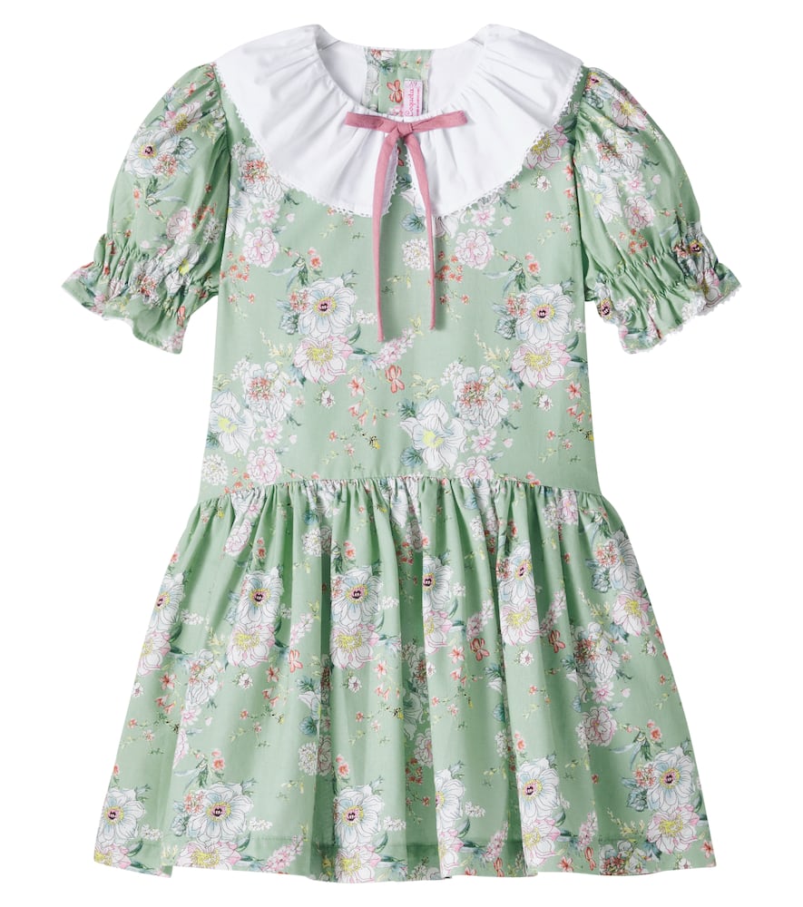 La Coqueta Izara Floral Cotton Poplin Dress In Multicoloured