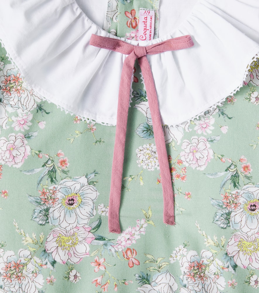 La Coqueta Izara Floral Cotton Poplin Dress In Multicoloured