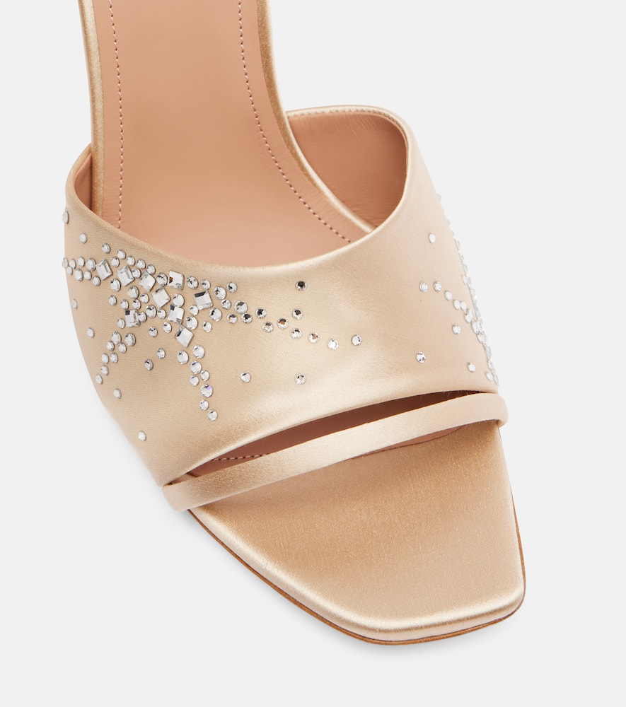 Malone Souliers Satin Crystal-embellished Roxanne Heeled Sandals 90 In Gold