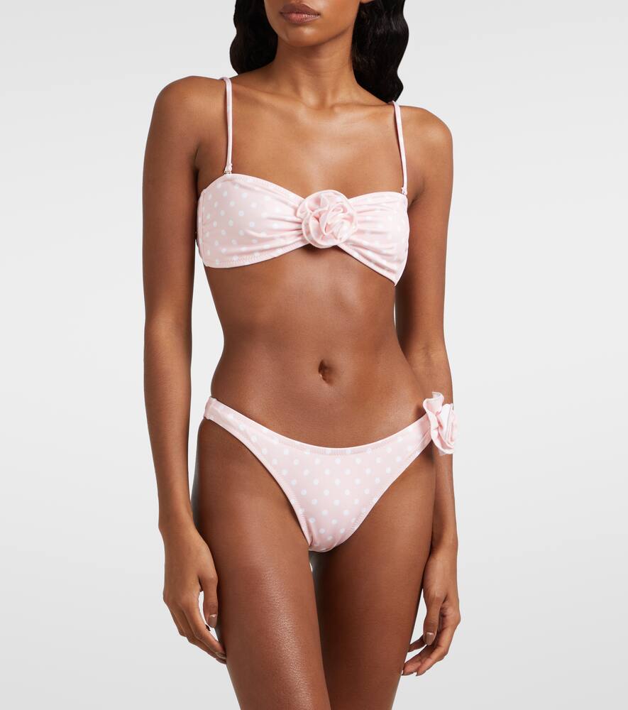 Bananhot Nami Polka-dot Bikini Top In Pink