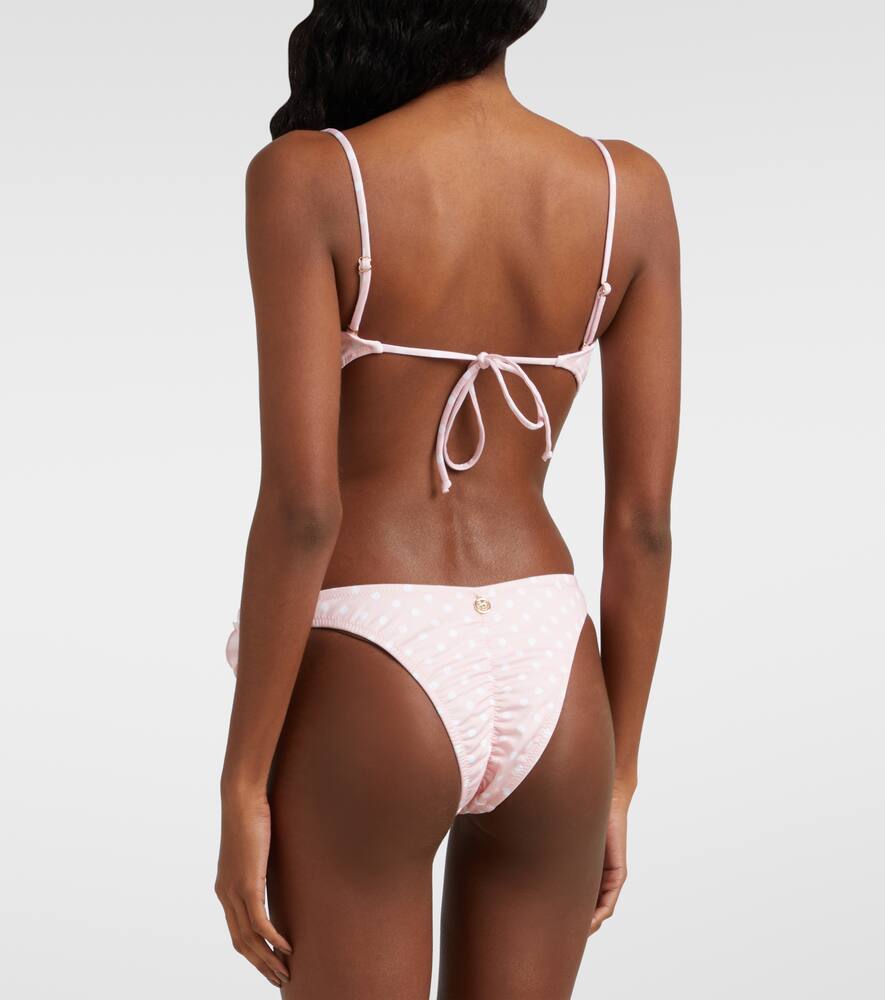 Bananhot Nami Polka-dot Bikini Top In Pink