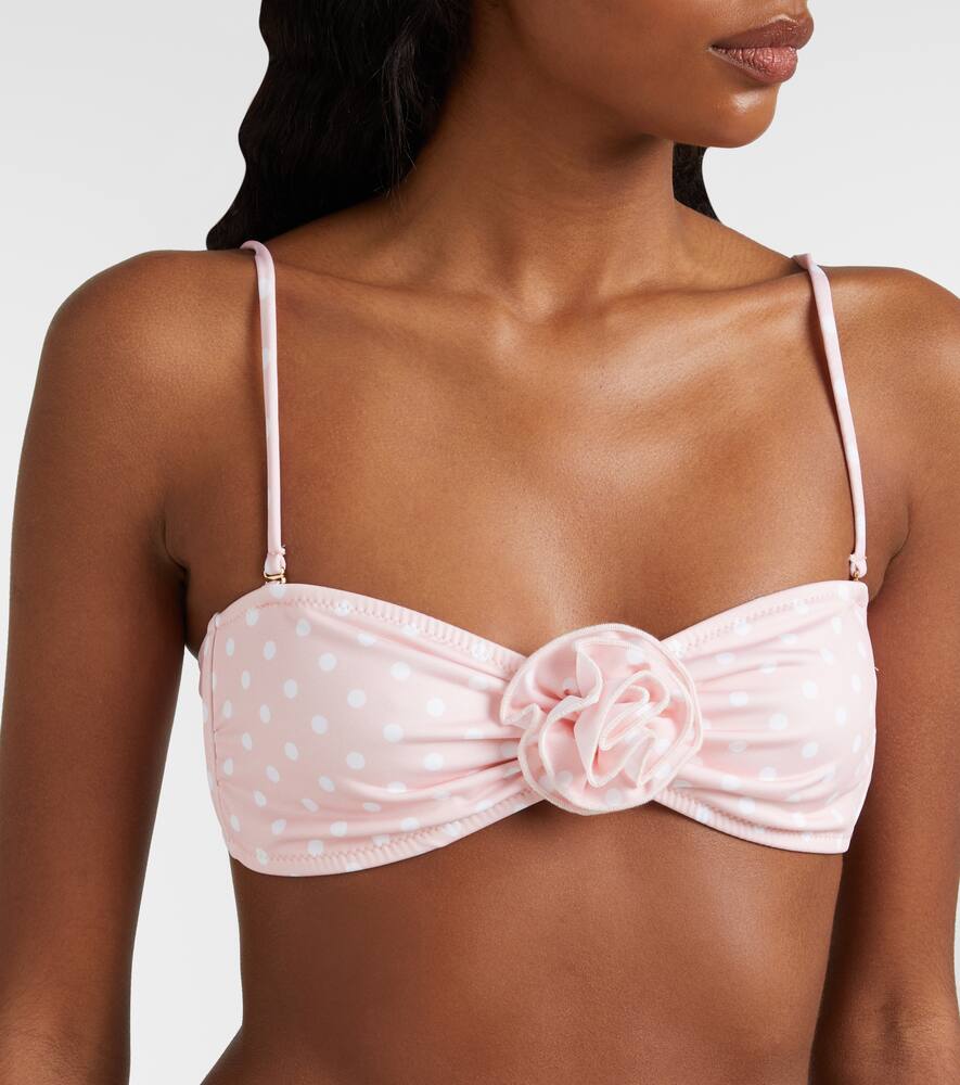 Bananhot Nami Polka-dot Bikini Top In Pink