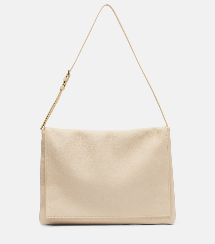 The Row Nan Leather Shoulder Bag In Sand