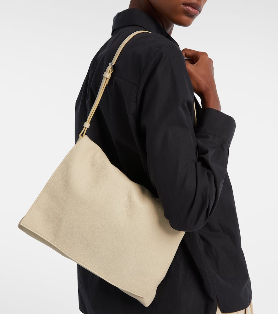 The Row Nan Leather Shoulder Bag In Sand