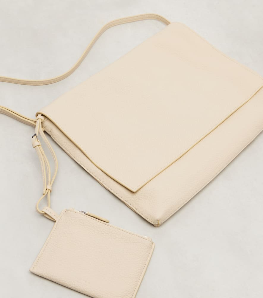The Row Nan Leather Shoulder Bag In Sand