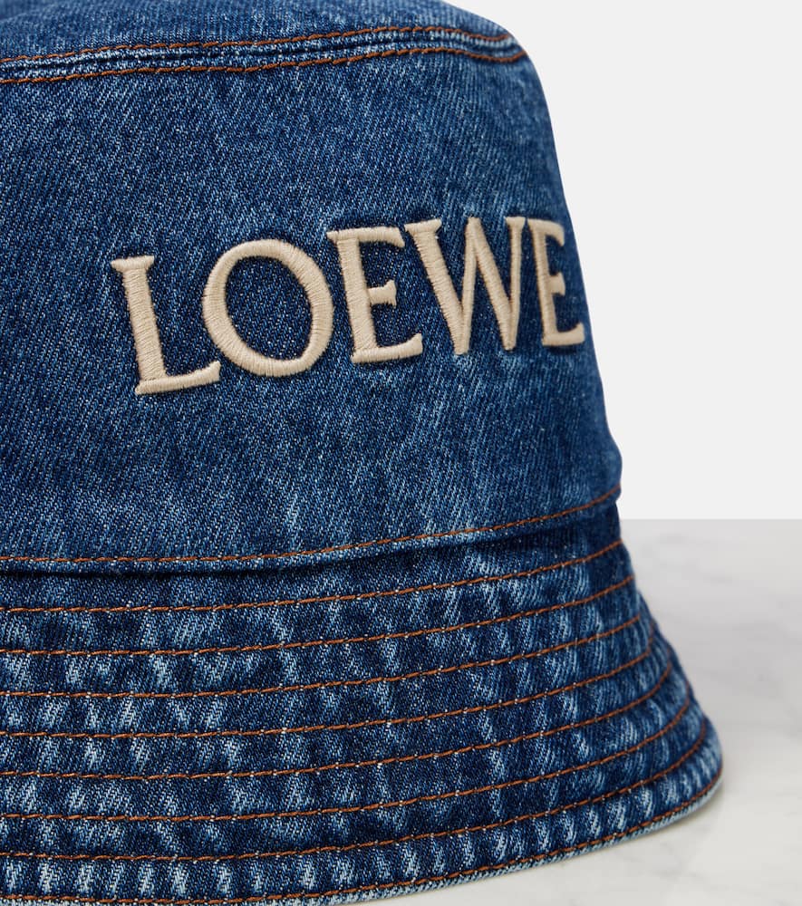Loewe Quilted Bucket Hat In Blue