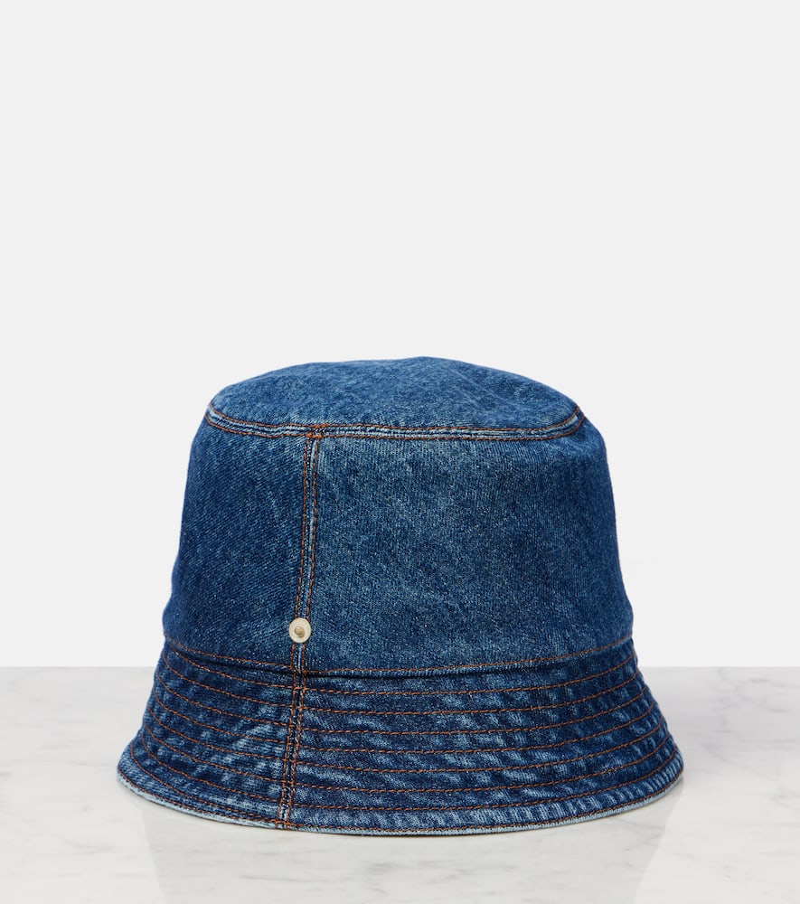 Loewe Quilted Bucket Hat In Blue