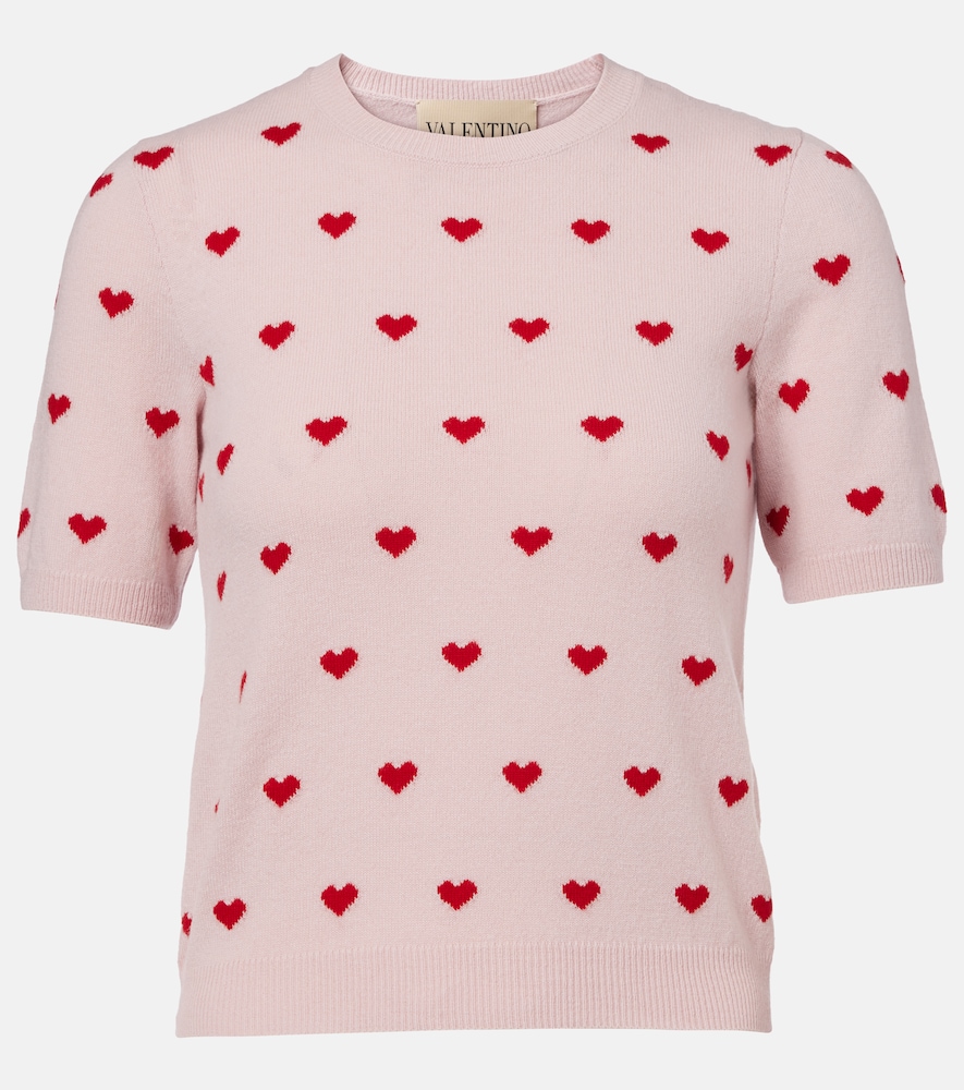 Valentino Pullover Aus Schurwolle Gemustert Damen Rosa Klein