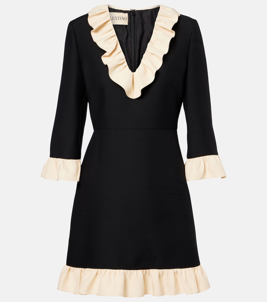 Valentino Women's Black Crepe Couture Ruffled Minidress UK Size 6 - Mytheresa