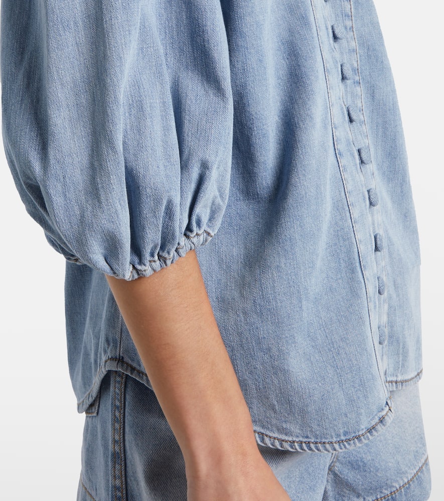 Zimmermann Balloon Sleeve Top Bow Detail