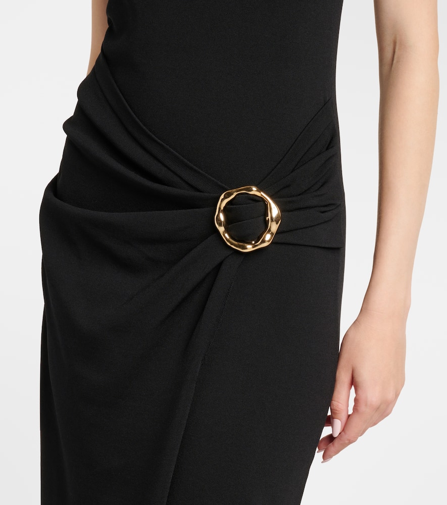 Simkhai Womens Black Soren Draped Knit Midi Dress Xs In Black