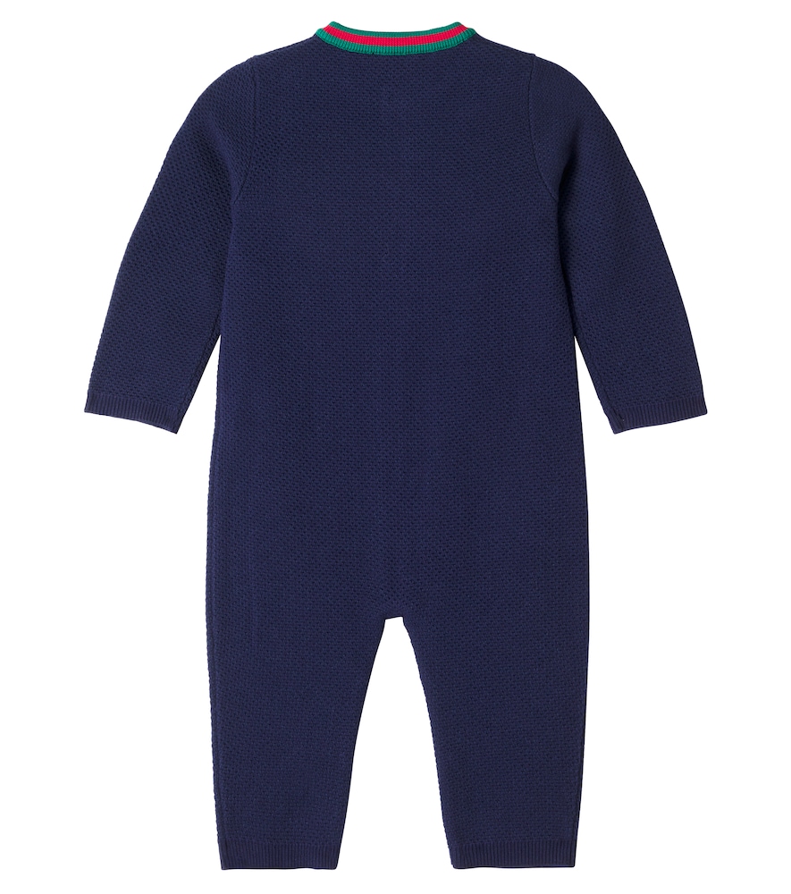  Gucci Kids Gucci Kids Baby Web Stripe Cotton-blend Onesie 