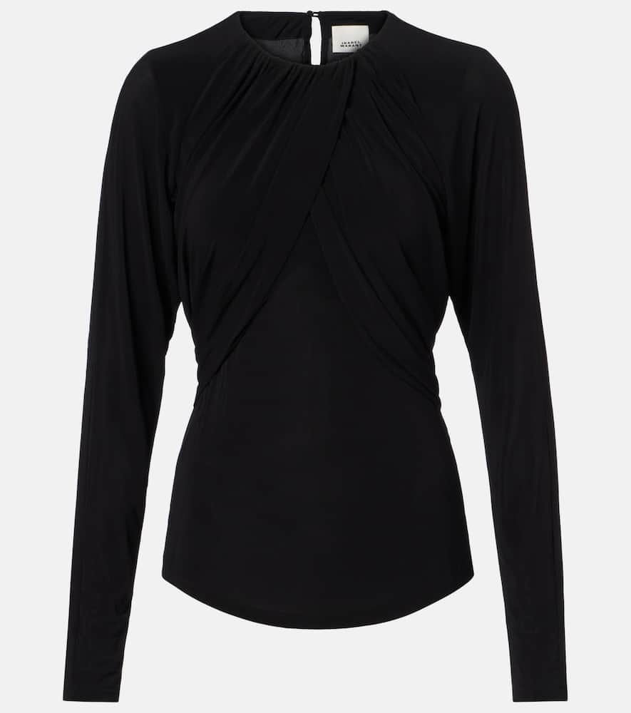 Gaetane draped jersey top
