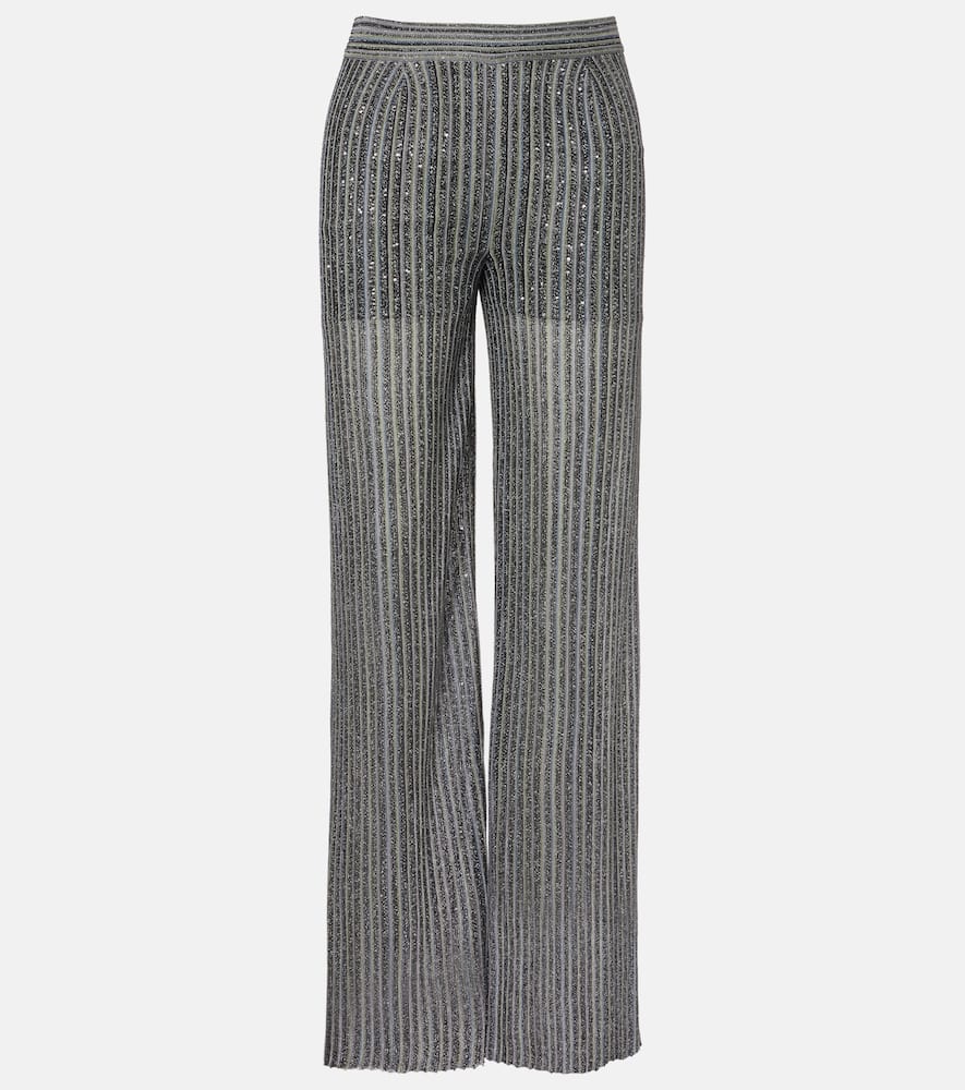 Missoni Sequined Lurex Palazzo Pants In Gray
