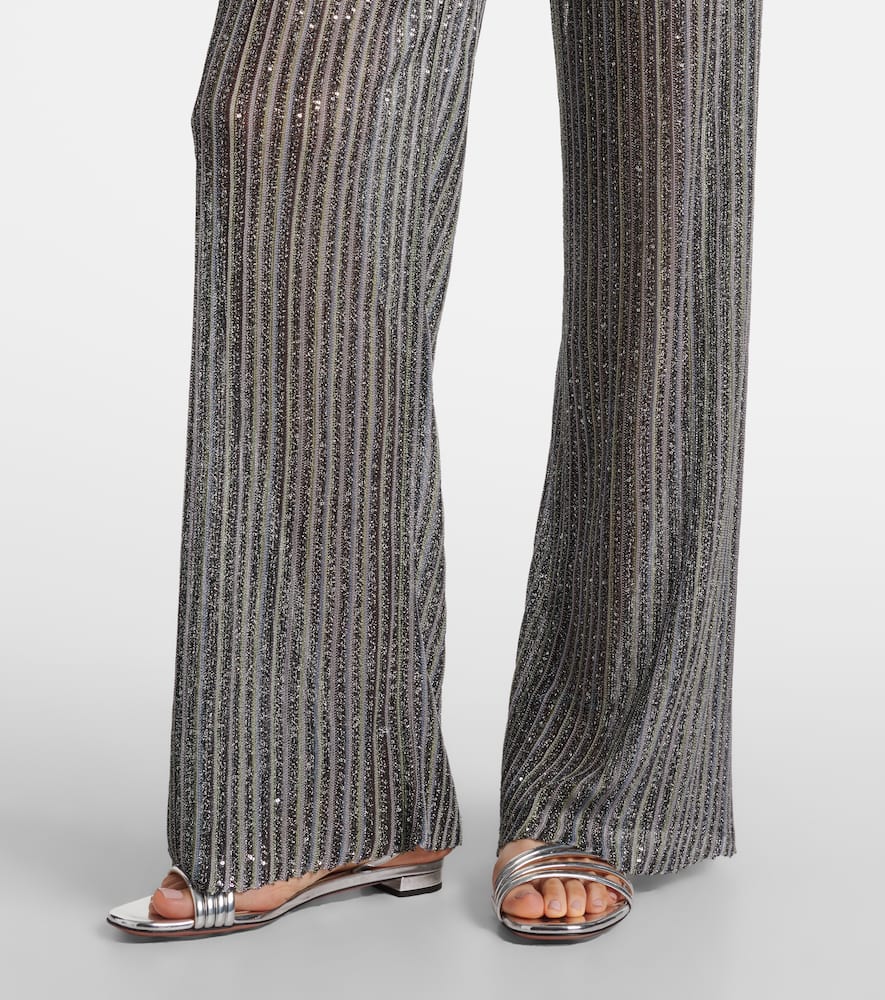 Missoni Sequined Lurex Palazzo Pants In Gray