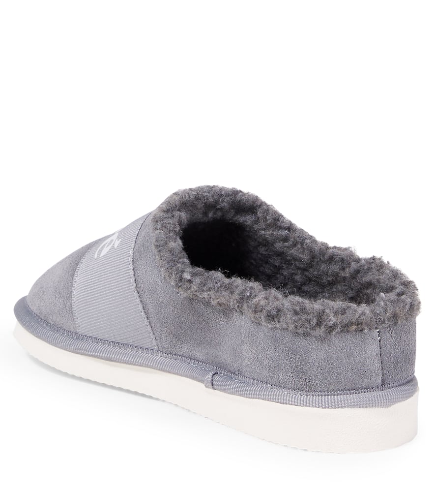 Chloé Logo Suede Slippers In Multi