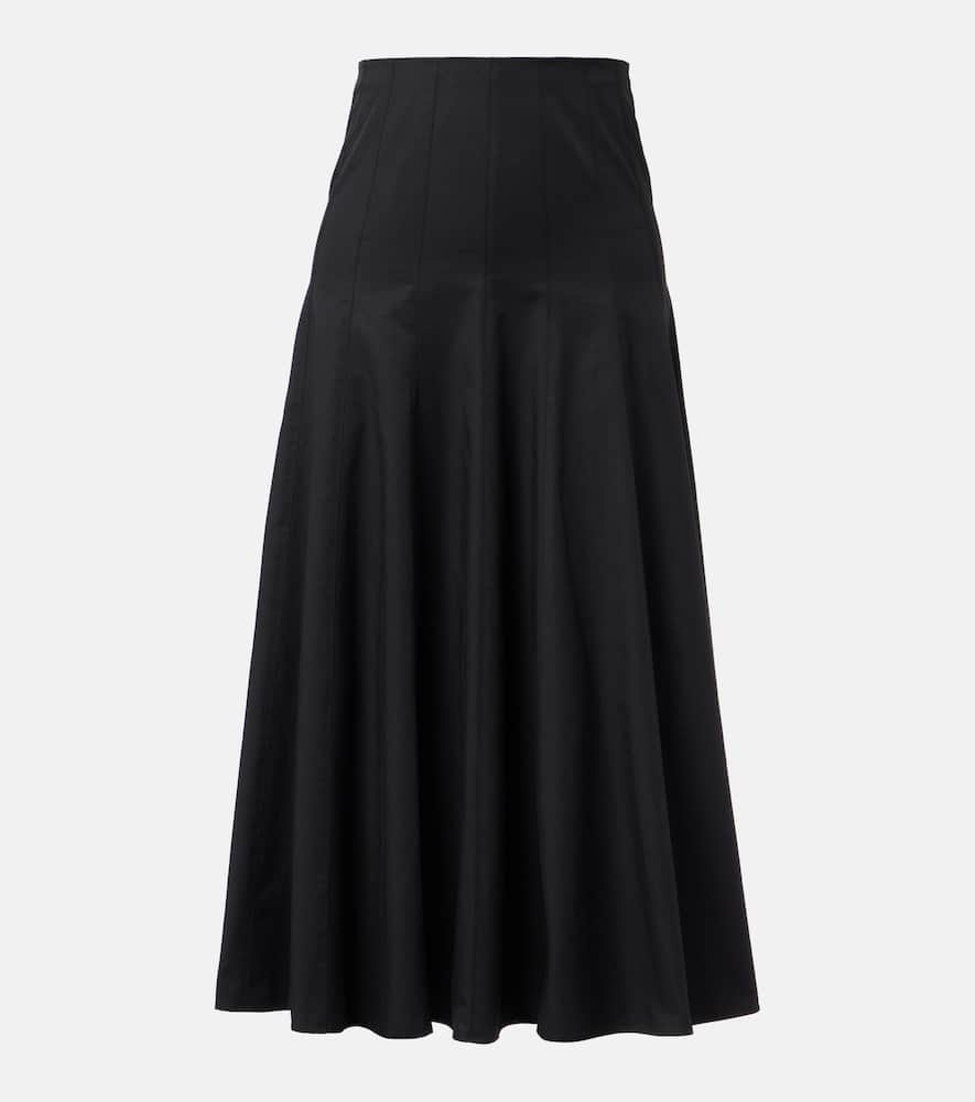 Proenza Schouler Heidi Cotton-blend Midi Skirt In Black
