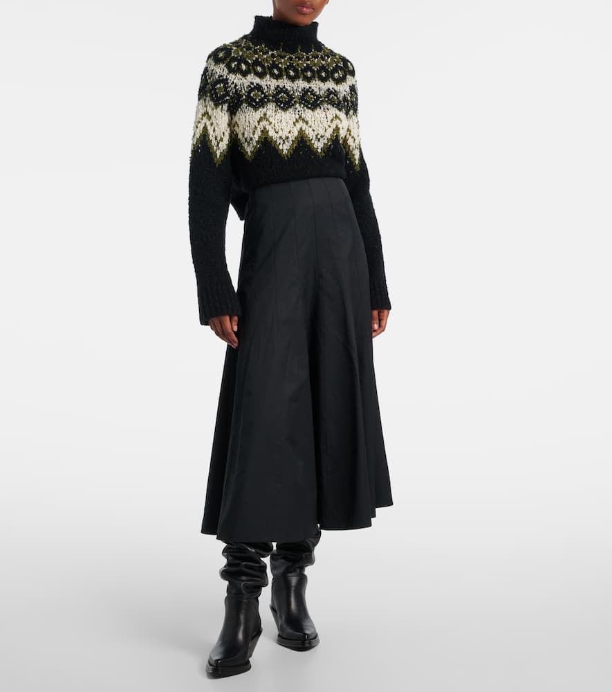 Proenza Schouler Heidi Cotton-blend Midi Skirt In Black