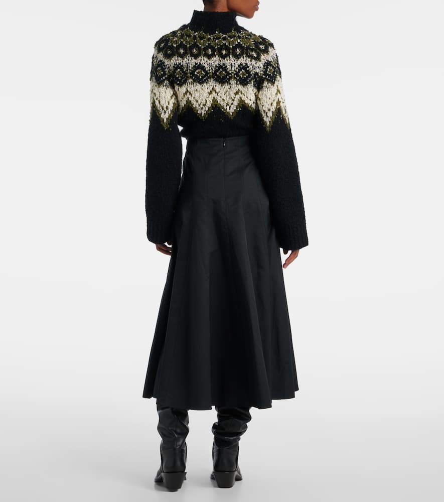 Proenza Schouler Heidi Cotton-blend Midi Skirt In Black