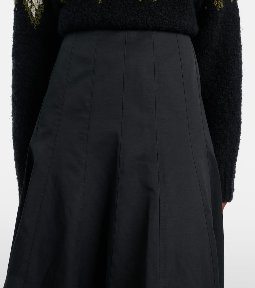 Proenza Schouler Heidi Cotton-blend Midi Skirt In Black