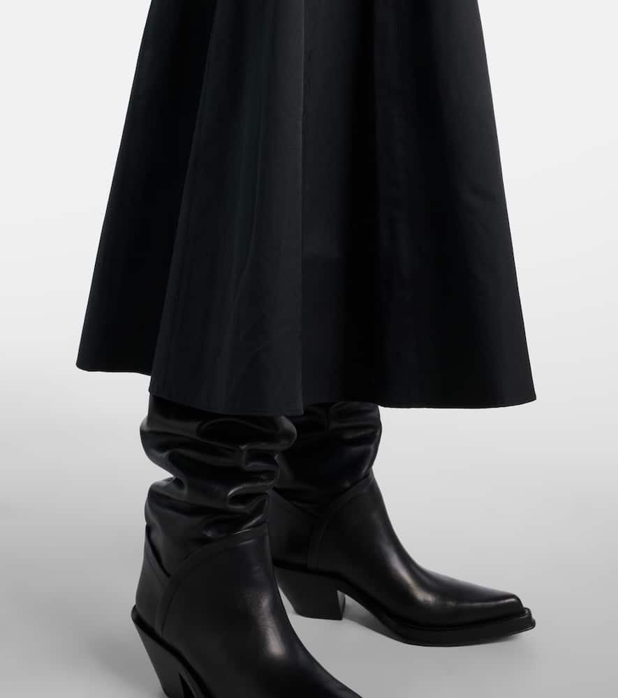 Proenza Schouler Heidi Cotton-blend Midi Skirt In Black
