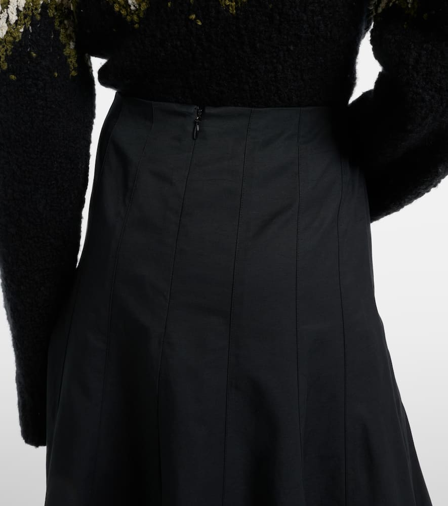 Proenza Schouler Heidi Cotton-blend Midi Skirt In Black