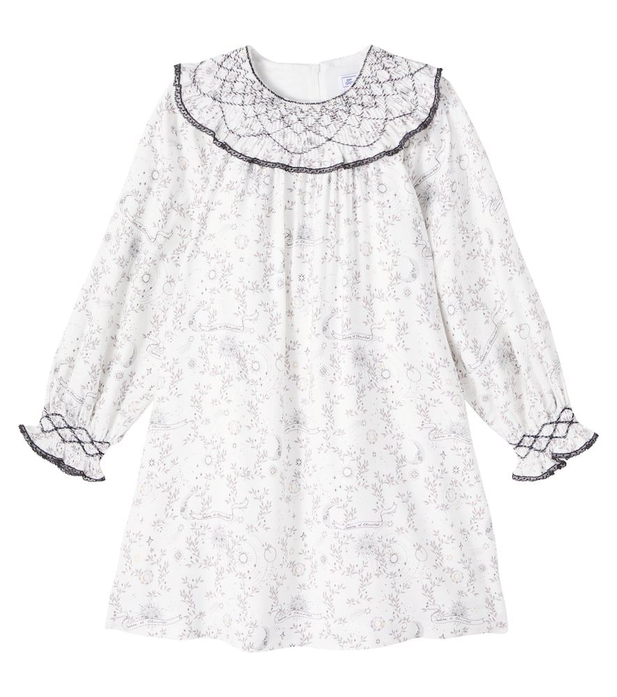 Tartine Et Chocolat Embroidered Printed Dress In White