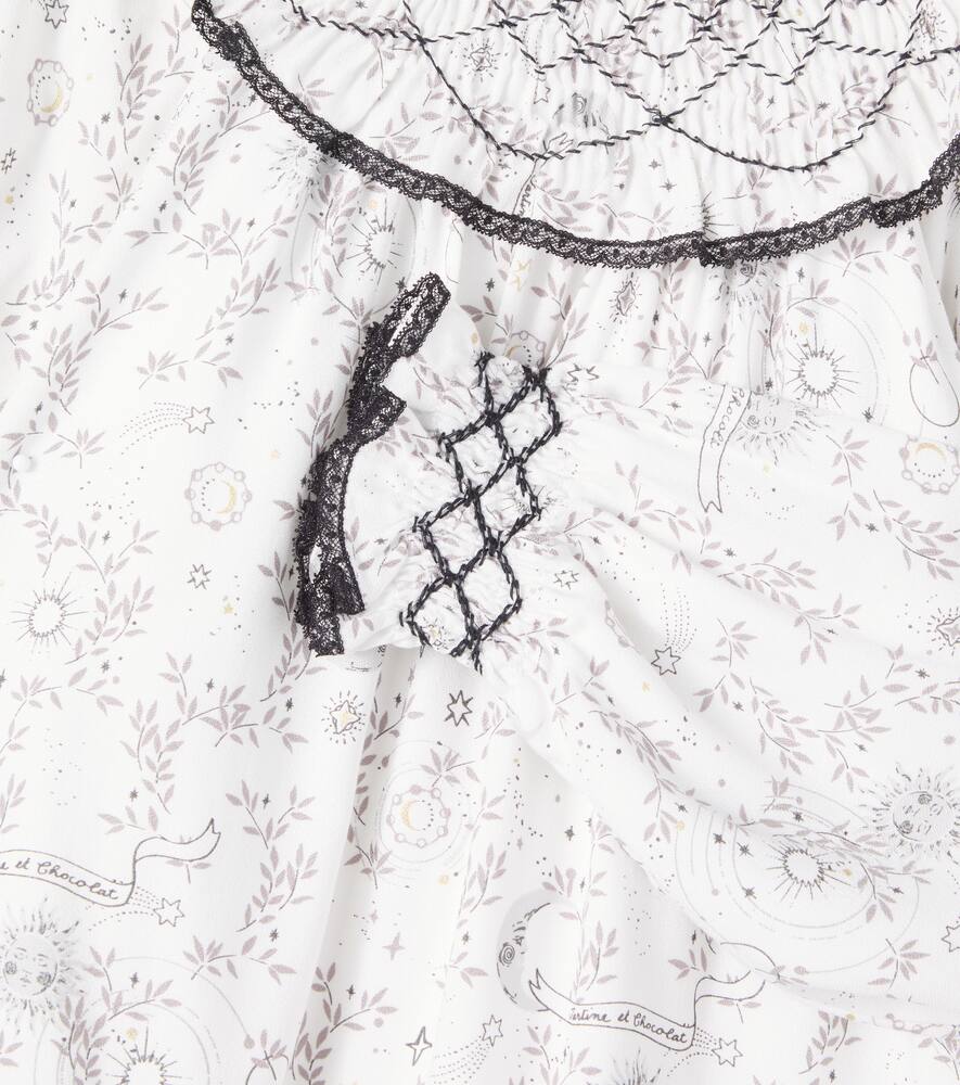 Tartine Et Chocolat Embroidered Printed Dress In White