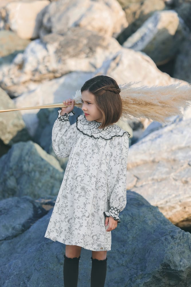 Tartine Et Chocolat Embroidered Printed Dress In White