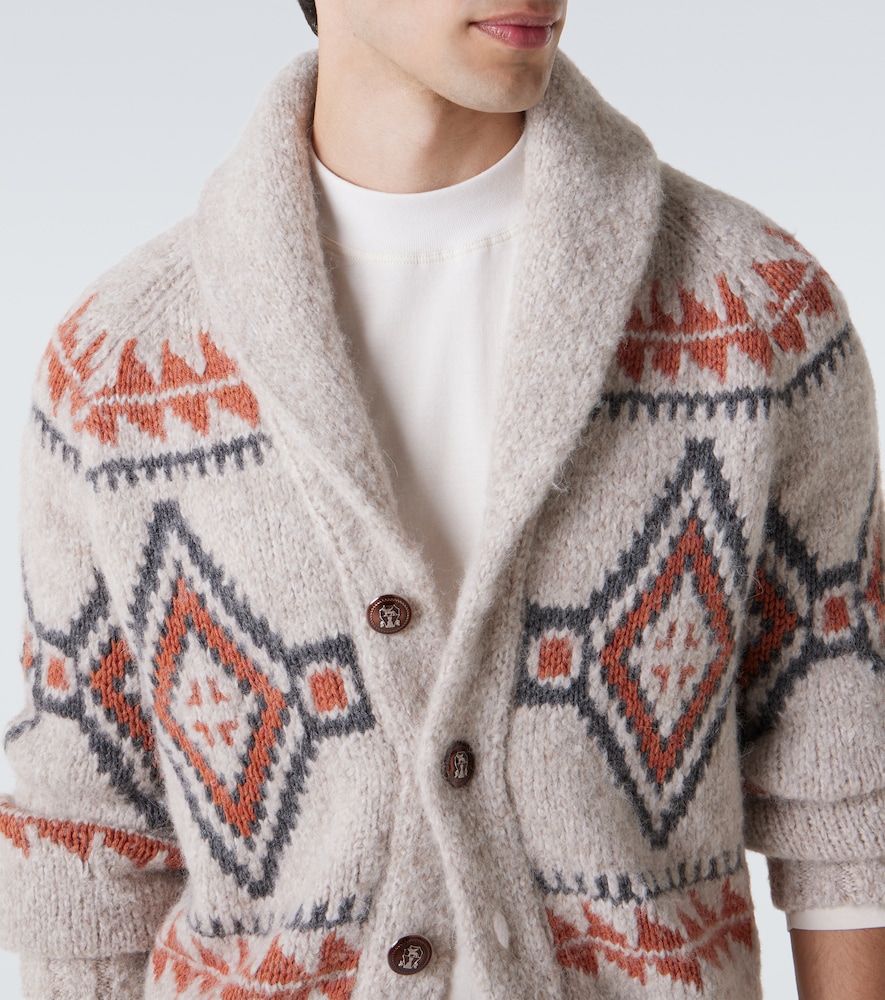  Brunello Cucinelli Brunello Cucinelli Jacquard Wool-blend Cardigan 