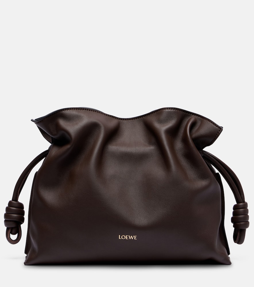 Loewe Flamenco Medium Leather Clutch In Brown