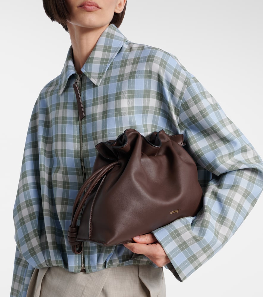 Loewe Flamenco Medium Leather Clutch In Brown