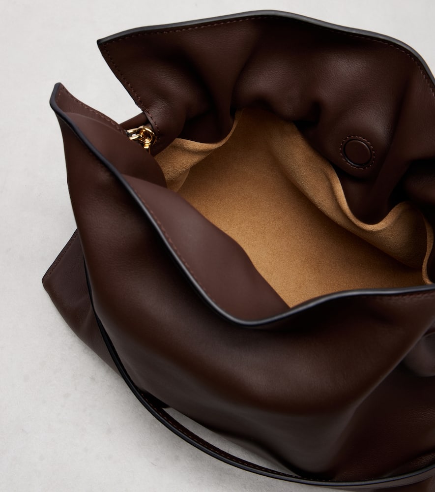 Loewe Flamenco Medium Leather Clutch In Brown