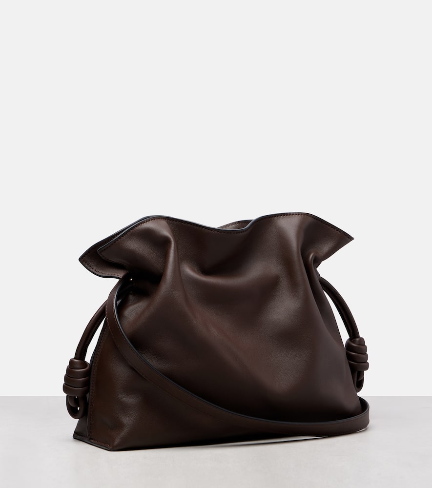 Loewe Flamenco Medium Leather Clutch In Brown