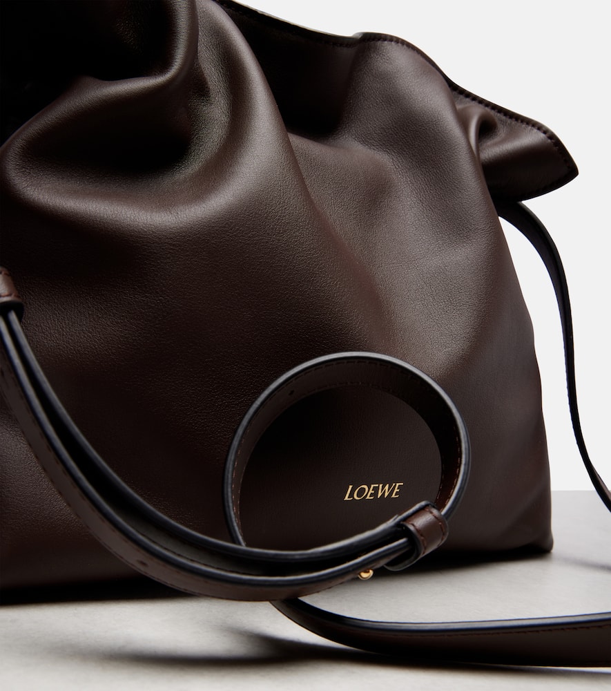 Loewe Flamenco Medium Leather Clutch In Brown