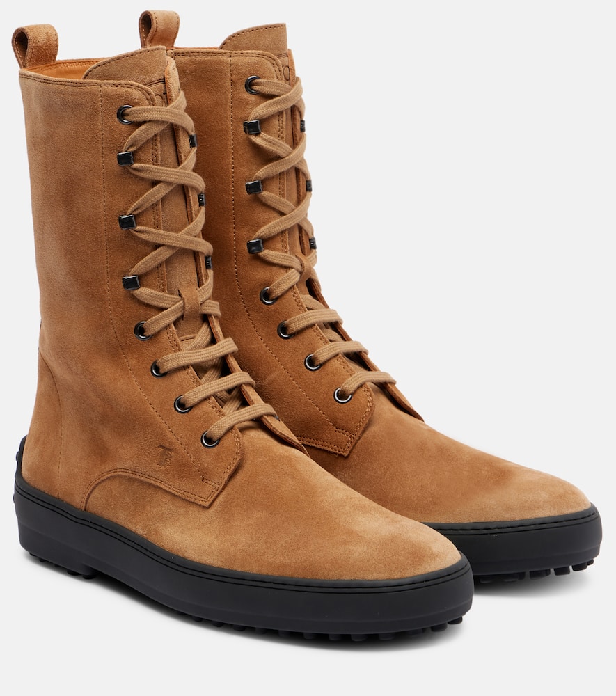 Tod's Winter Gommino Suede Ankle Boots In Neutral