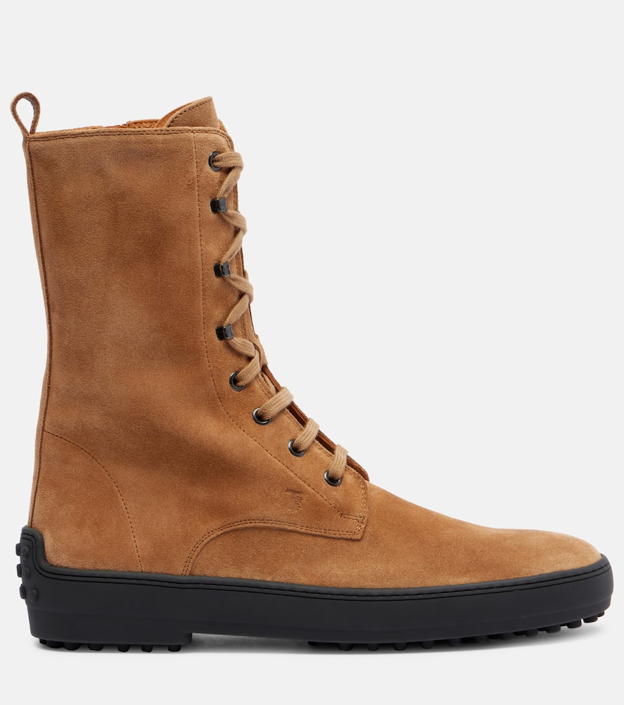 Tod's Winter Gommino Suede Ankle Boots In Neutral