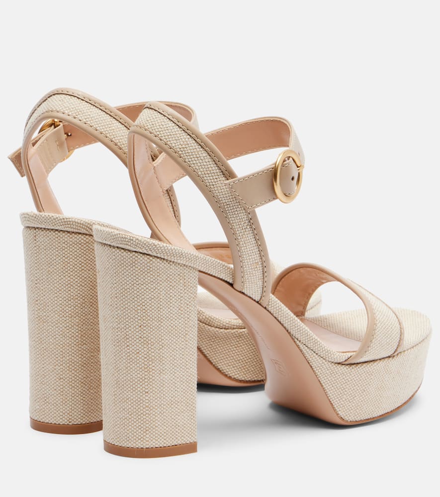 Gianvito Rossi 70 Leather-trimmed Platform Sandals In Nude