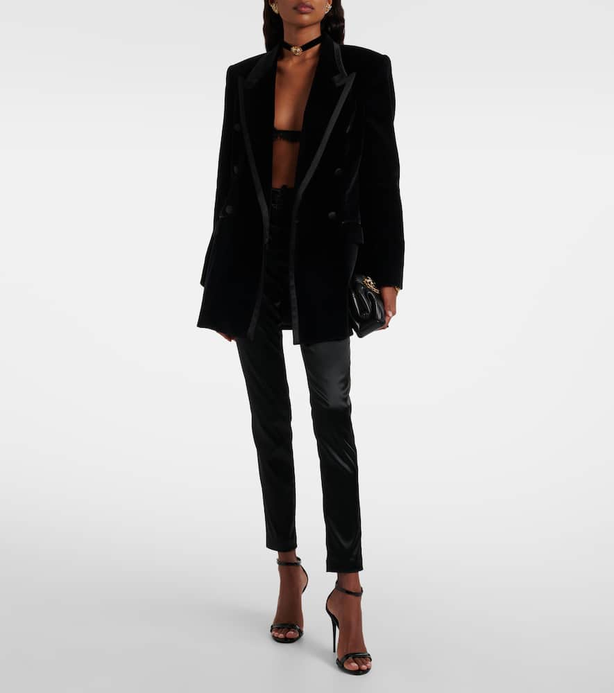 Dolce & Gabbana Cotton-blend Velvet Tuxedo Jacket In Black