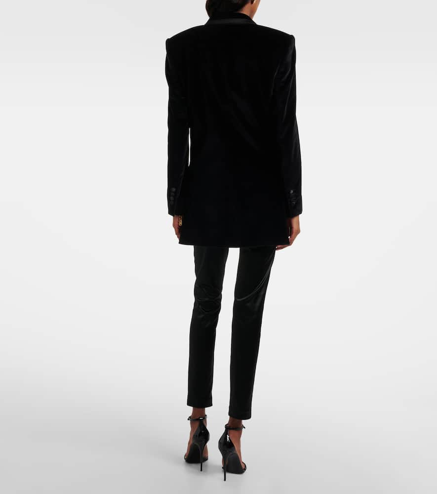 Dolce & Gabbana Cotton-blend Velvet Tuxedo Jacket In Black