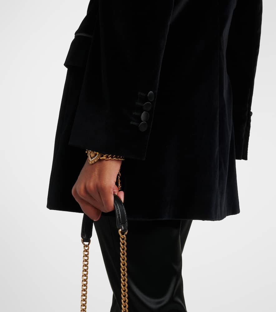 Dolce & Gabbana Cotton-blend Velvet Tuxedo Jacket In Black