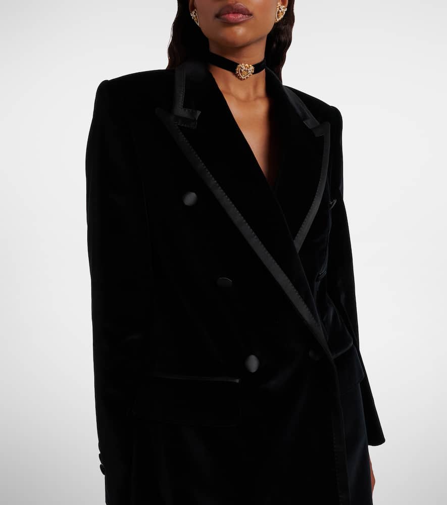 Dolce & Gabbana Cotton-blend Velvet Tuxedo Jacket In Black