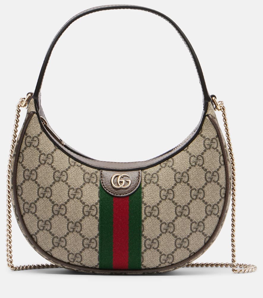 Gucci Ophidia Small Gg Shoulder Bag In Brown