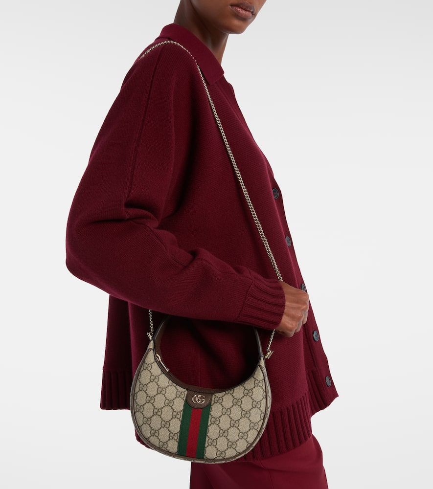 Gucci Ophidia Small Gg Shoulder Bag In Brown