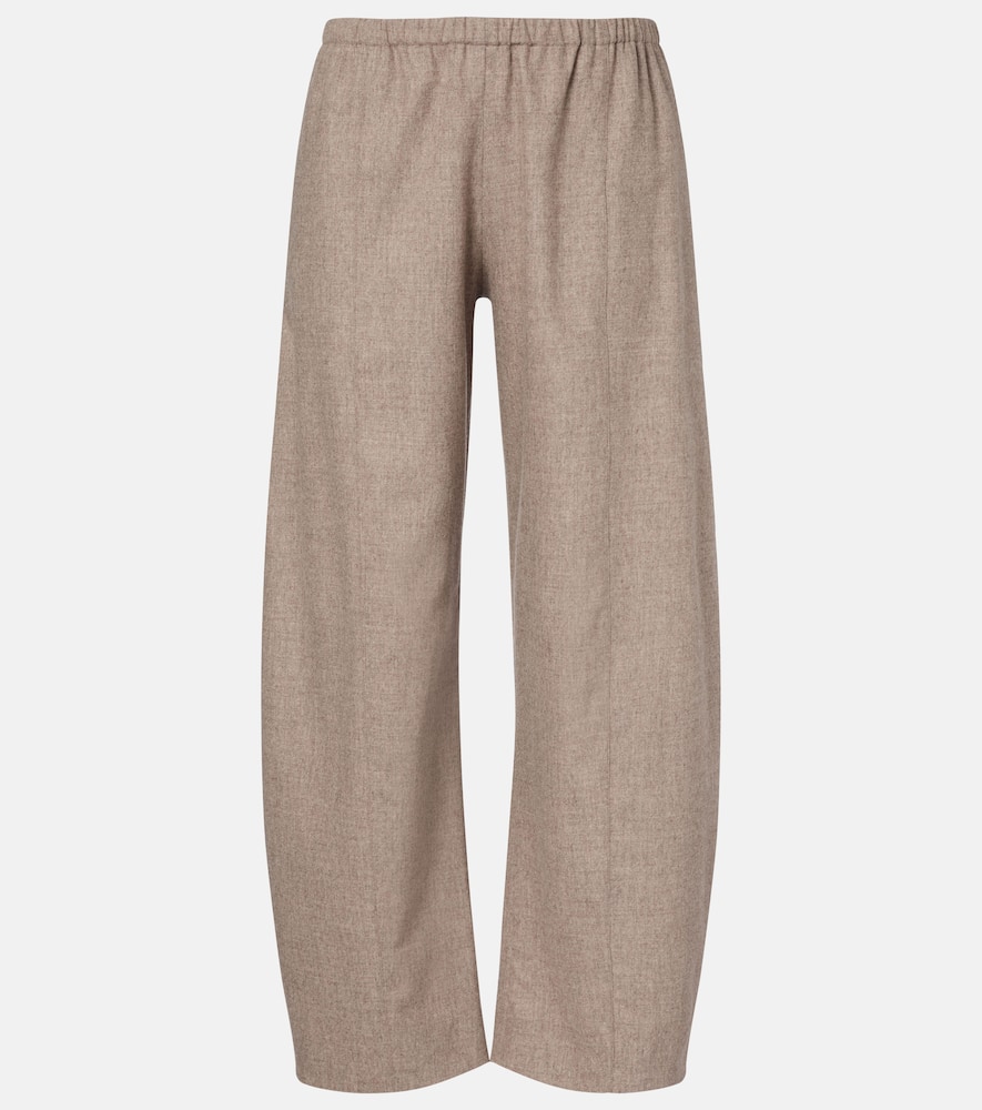Khaite Clover Cotton Wide-leg Pants In Brown